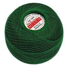 Luxurious Feel Crochet and Knitting Size 20, Fine Thread (908yd / 830m) Cotton Crochet Yarn (3.52oz / 100g) (Forest 1404)