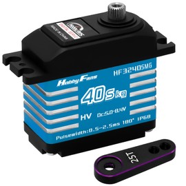 Hobby Fans RC Digital Servo, IP68 Waterproof 40KG Metal Gear Servo High Torque Servo with 25T Servo Horn for 1/12 1/10 1/8 RC Car RC Crawler Robot Boat (Blue)