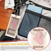 Hilitchi 64PCS Wooden Cross Stitch Kits Rectangle Craft Cross Stitch