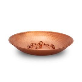 Voltogar Rain Chain Basin, Anchoring Basin for Rain Chain, Metal Bowl for Rain Chain Downspout Gutters, Rain Basin for Outdoor Garden, Lawn & Patio Water Feature, 11 Inches Diameter, Gold