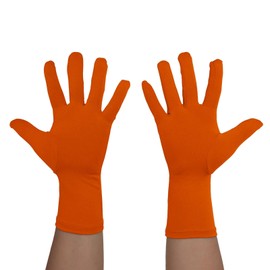 Sheface Stretchy Spandex Costume Gloves - Men's & Women's Banquet Party Wedding Gloves (Orange)