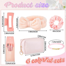 Zeyune 36 Pcs Gifts Sets Bulk for Teen Tween Women Preppy Makeup Bags Set Hair Pin Scrunchies Headbands Bracelets Preppy Party Favors Trendy Stuff Gifts for Women Friend 2025 Graduation Gift Birthday