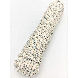 GREAT WHITE #8 BLUTRACE® Sash Cord 100ft. Hank x 1/4", Made in USA, Cotton Tie Down Camping Clothesline, Rigging, Crafts, Theatre, Window Replacement, Entertainment Spot Cord DIY Home Improvement