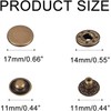 24 Sets Press Studs Set, BetterJonny Brass Press Studs Diameter