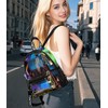 TINYAT Holographic Clear Backpack Mini Colorful Laser Transparent Backpack Heavy