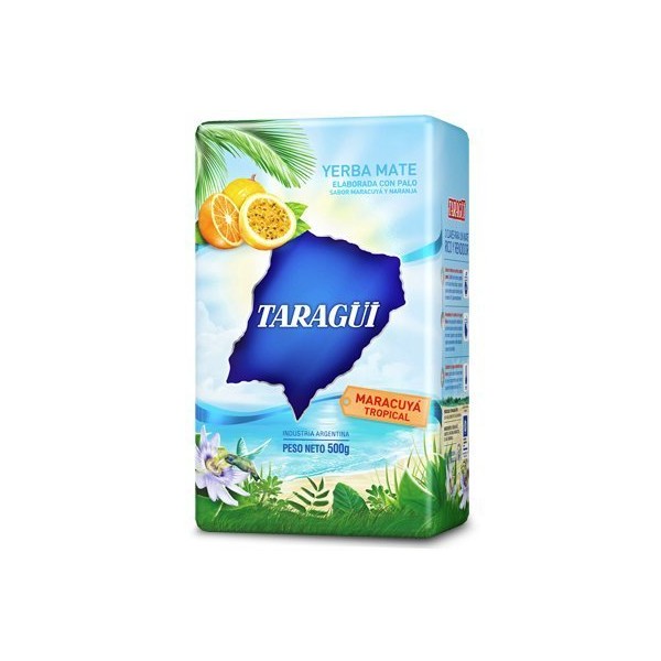 YERBA MATE TARAGUI MARACUYA - PASSION FRUIT- IMPORTED FROM ARGENTINA - 500 GR/1.17 LB (2PACK)