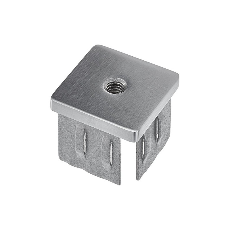 Croso End Cap Polished Square Hollow with Mittelbohrung M8 40
