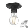 ledscom.de Elektra Ceiling Light Black Square Including E27 LED Lamp