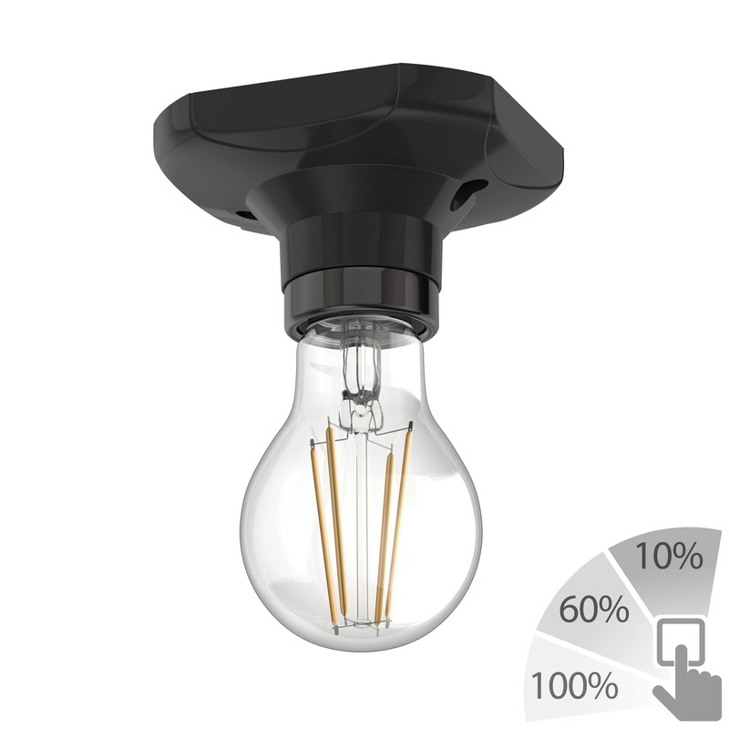 ledscom.de Elektra Ceiling Light Black Square Including E27 LED Lamp