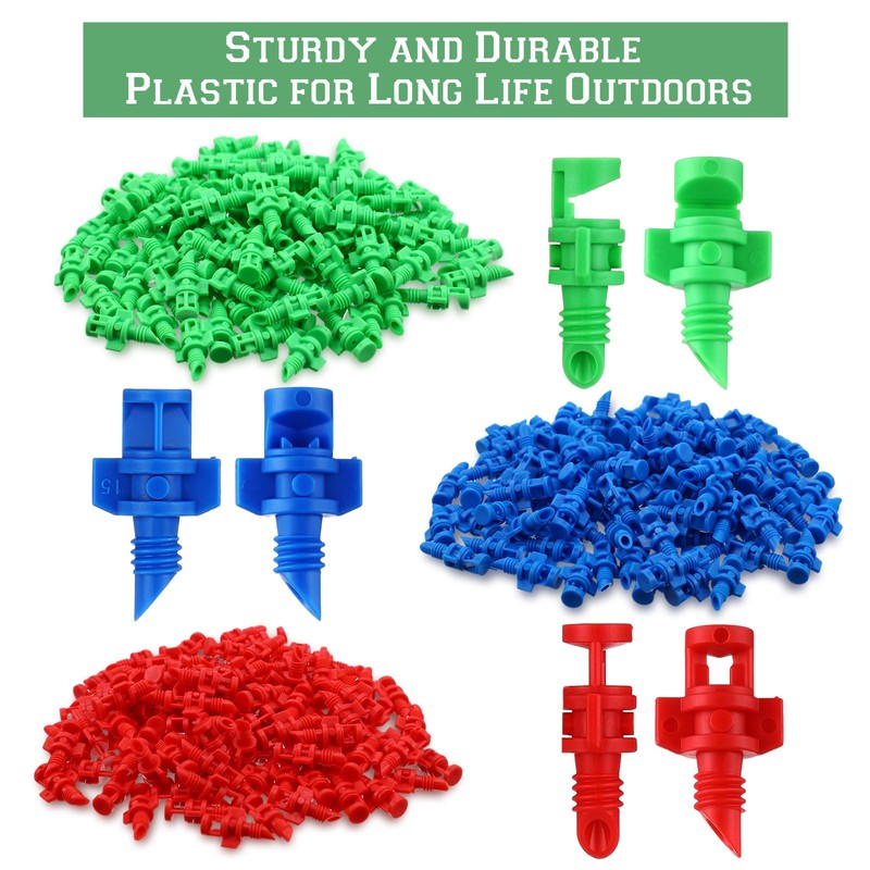 Tujoe 300 Pcs Misting Nozzle Sprayer 90/180/360 Degree Atomizing Micro