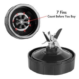 7 Fins Gear Replacement Extractor Blade Parts Fits for Nutri Ninja Blender Blade by Aooba