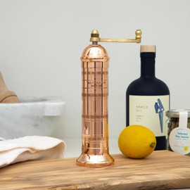 Alexander Home The Original Greek Salt Mill 8 Inch Tall | European Salt Mill Grinder with Crank Handle | Manual Salt Grinder | Salt Refillable - Copper