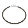 MATERIA by Matthias Wagner Leather Bracelet Grey 925 Silver Lobster