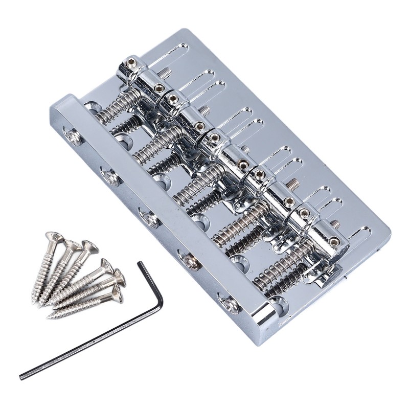 Electric Bass Bridge 5 String Bass Saddle Bridge Thickened Tailpiece