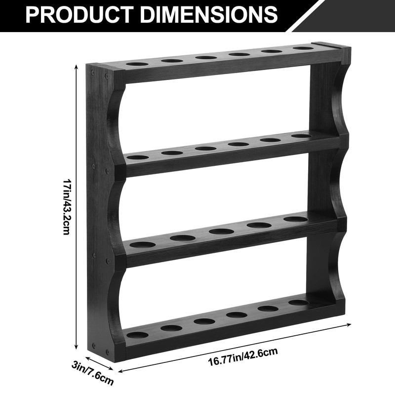 DoubleFill Wood Shot Glass Display Case Shot Glasses Holder Wall
