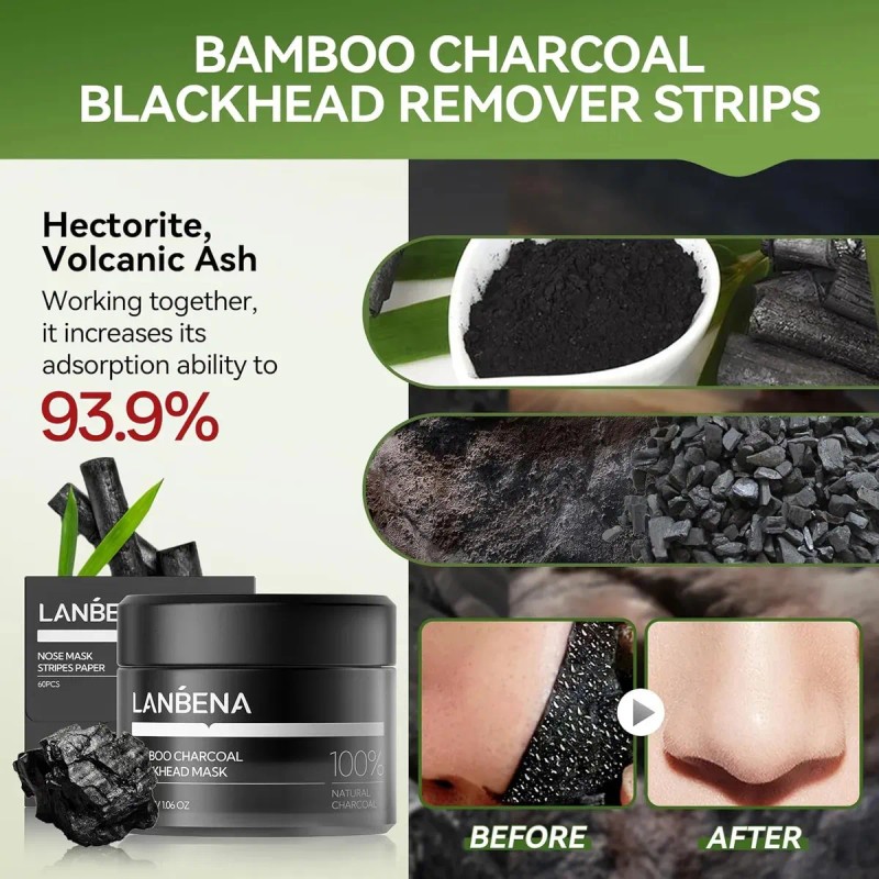 Lanbena Máscara Eliminadora De Puntos Negros De Carbón De Ba