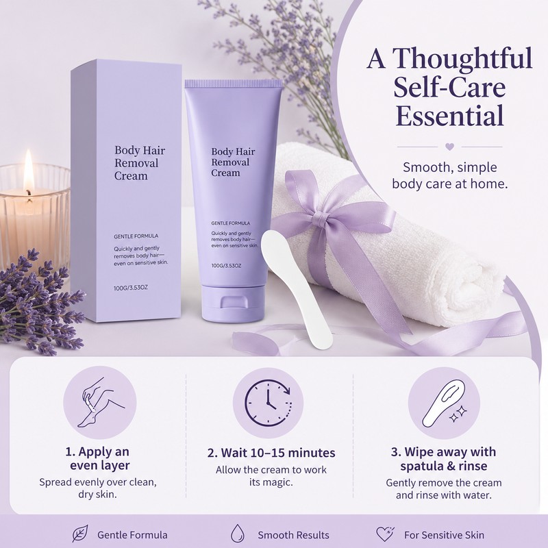 Body Hair Removal Cream for Women – Gentle Fast-Action Depilatory