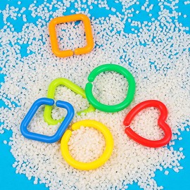 Kisangel Geometric Chain Buckle Toddler Toys Baby Link Rings 35Pcs Educational Toy for Infants Montessori Sensory Motor Skills Development Toy