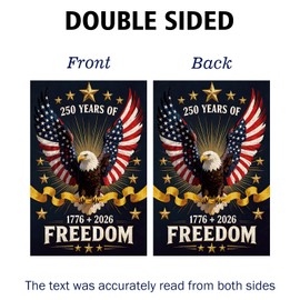 USA 250th Anniversary Garden Flag | 12 x 18 Inch Double-Sided Outdoor American Flag | 1776-2026 Commemorative 250 Year Banner Patriotic Yard Sign for 4th of July Decorations (G)