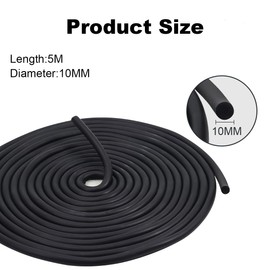 Round Cord Seal 10 mm x 5 m Rubber Foam Weather Seal Joint Filling Profile Round EPDM Foam Rubber Black for Gap and Joint Concrete Filling
