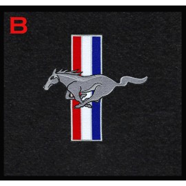 ACC New! 1965-1973 Ford Mustang Black Carpet Floor Mats Set of 4 Running Horse Logo - FASTBACK - 012521