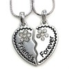 SoulBreezeCollection Best Friends Forever BFF Heart Necklace Pendant Charm Rhinestone