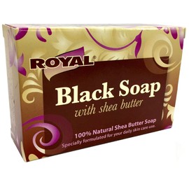 Black Soap with 100% Natural Shea Butter by Royal - Best Treatment For Stretch Marks, Wrinkles, and Dry Skin