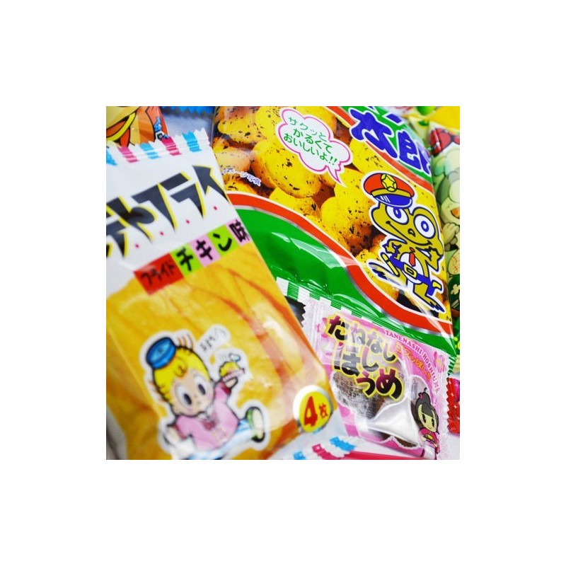Japanese Dagashi 18 pcs assortment & Cup Noodles ramen BUTAMEN