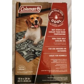 Coleman Pet Dog Cooling Mat 18"x24” Non Toxic Self Cooling Gel Green Grass