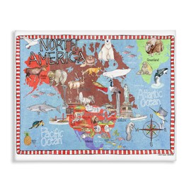 Stupell Industries North America Map Canvas Wall Art Design by Marley Ungaro