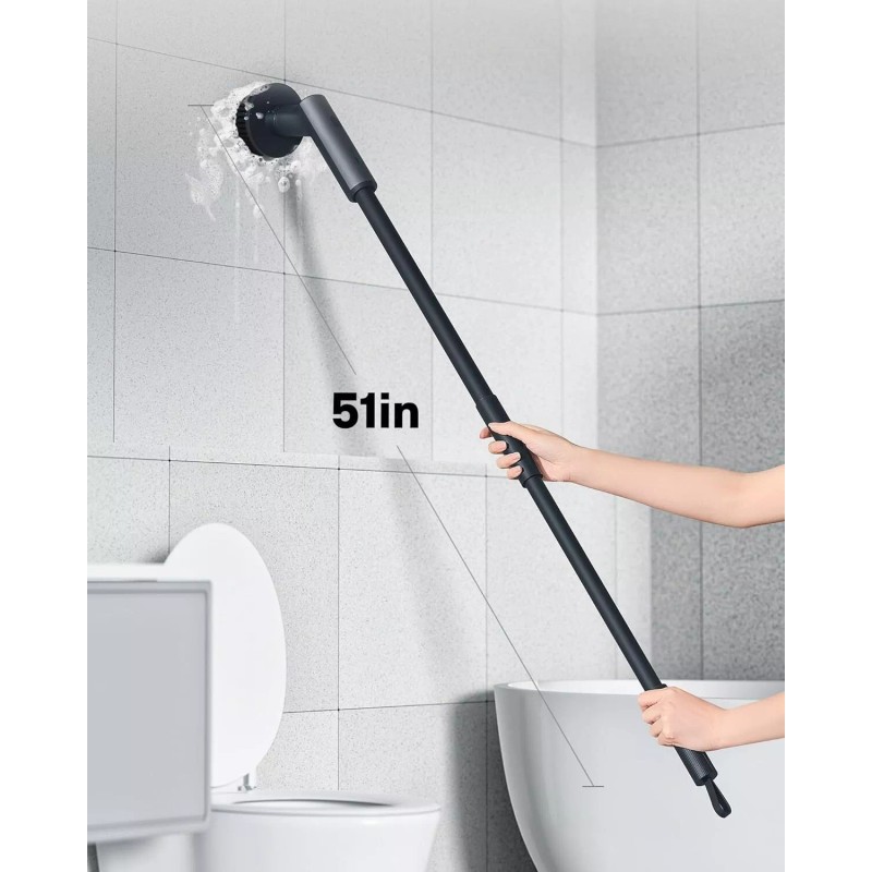 Hoto Electric Cordless Spin Scrubber 51" Extendable Handle IPX7 Waterproof