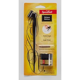 Speedball Oblique Pen Holder Black, Pen & Ink Carded, Use With Many Nibs, Writing, Handwriting, Calligraphy, Lettering Quill, Writers, Artists, Tool, For Adults, Kids Pen Set, Dip, Fountain Style Pens