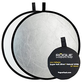 Rogue 2-in-1 Collapsible Reflector - Super Soft Silver / Natural White 32”