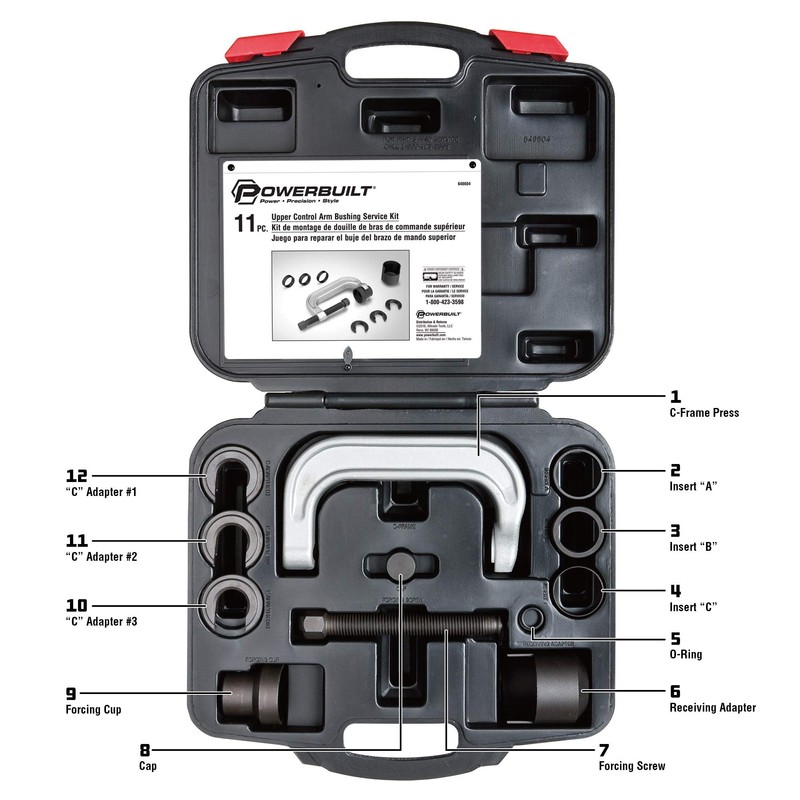 Powerbuilt Upper Control Arm Bushing Service Tool Set for Ford,