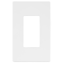 LIDER Matte Finish Decorator Switch Cover, Screwless Wall Plate, Mid-Size 1-Gang 4.88" x 3.11", Unbreakable Polycarbonate Thermoplastic, UL Listed, LSWP-31M-W, White