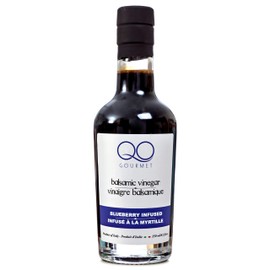 QO Gourmet Flavored Aged Balsamic Vinegar of Modena | High Density BLUEBERRY Infused Thick Gourmet Vinegar | 250ml /8.45 fl.oz.| All Natural | Produced & Bottled in Italy