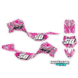 Kalair GFX Graphics Kit for Apollo RFZ X4-X6 X14-X19 (All Years) SNAGGED Series Pink 09 Mil - Dirt Pit Bike Motorcycle Stickers, Dirtbike Racing Automotive Decal Motocross Accessories no-Plastics