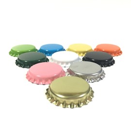 RUTICH 200 PCS Crown Bottle CaPs Decorative Bottle Cap Double Sideds Printed Craft Bottle Stickers for Hair Bows, DIY Pendants or Craft ScraPbooks Mixed Colors(10colors)…