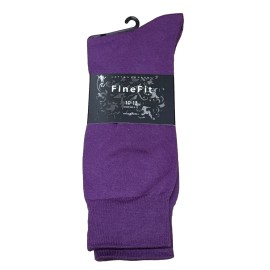 FineFit Cotton Comfort Sock Size 10-13 Purple