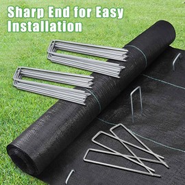 Bgtecho 500 Pack Landscape Staples 6 Inch, 11 Gauge Galvanized Steel Garden Stakes, U-Shaped Landscape Pins, Heavy Duty Garden Ground Stakes for Securing Weed Fabric Landscaping Fabric