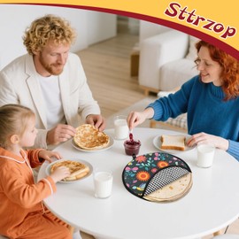 Sttrzop 12" Tortilla Warmer Pouch, Microwavable & Insulated for 1.5 Hours, Keeps Tortillas, Tacos, Naan & Pizza Warm, Exclusive Hanging Hook Included (Black)