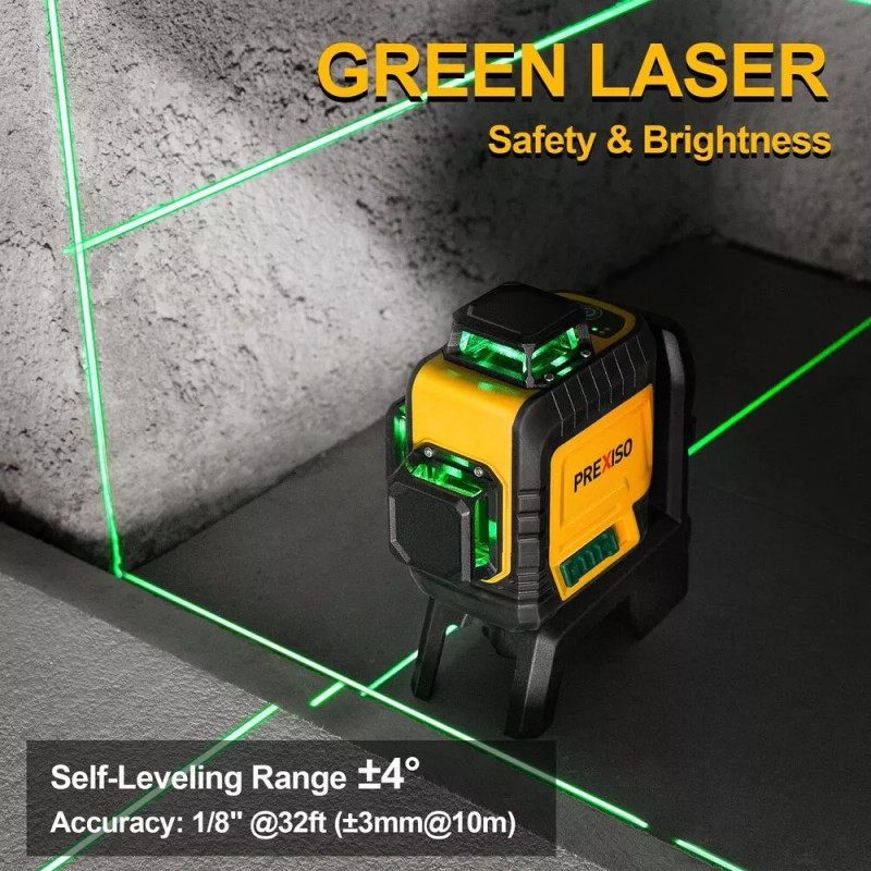 PREXISO NEW 82Ft Green Line Self Leveling 3X360° Cross Line