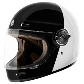 TORC T1 Unisex-Adult Retro Full face Motorcycle Helmets, Gloss Black Fifty One Fifty, X-Large