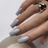 Light Grey Press On Nails Medium Long Square, Xcreando Medium