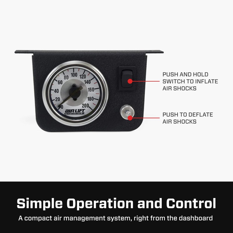 Air Lift Air Shock Controller Air Compressor and Pressure Gauge