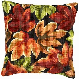 Vervaco Leaves Pillow Cover Needlepoint Kit