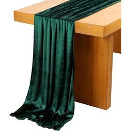 Dloapesy Table Runners Velvet Cotton Table Runner Emerald Velvet Aisle Runner Wedding Table Runner Green Birthday Bachelor Party Holiday Party Event Supplies (Green)