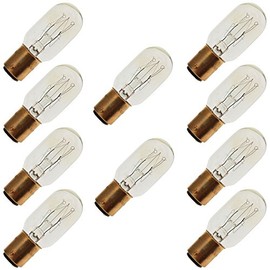 Industrial Performance 15T7DC 130V, 15 Watt, T7, Bayonet (BA15D) Base Tubular Light Bulb (10 Bulbs)