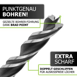 Pinava® Wood Drill Bit Set 3 mm - 10 mm [Centred & Sharp] - Drill Set Wood for Exact Drill Holes, Spiral Drill Bit Soft & Hardwood - Drill Set for Cordless Screwdrivers & Drill Stands, DIY etc.