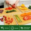 kikcoin 4pc Bamboo Cutting Board Set - Thick Wood Serving